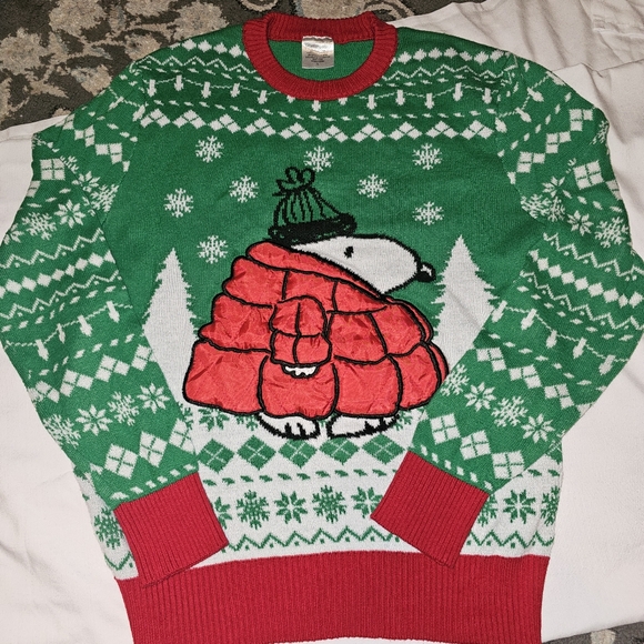 Peanuts Snoopy Christmas Winter Holiday Sweater L - Picture 1 of 5